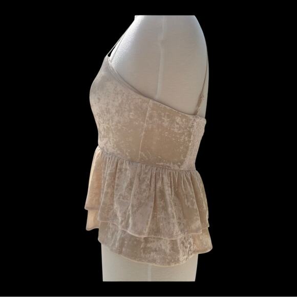 American Eagle Outfitters Women Size Medium Cream Tiered Peplum Camisole - Picture 12 of 16